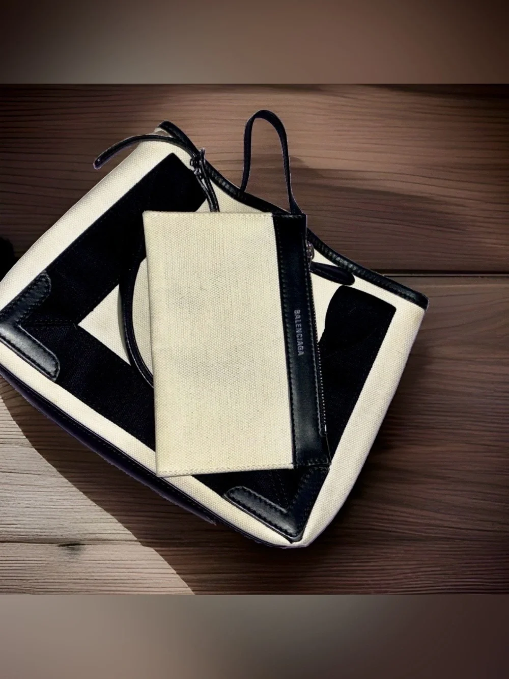 Balenciaga Extra Small Cabas Canvas Satchel with Pouch